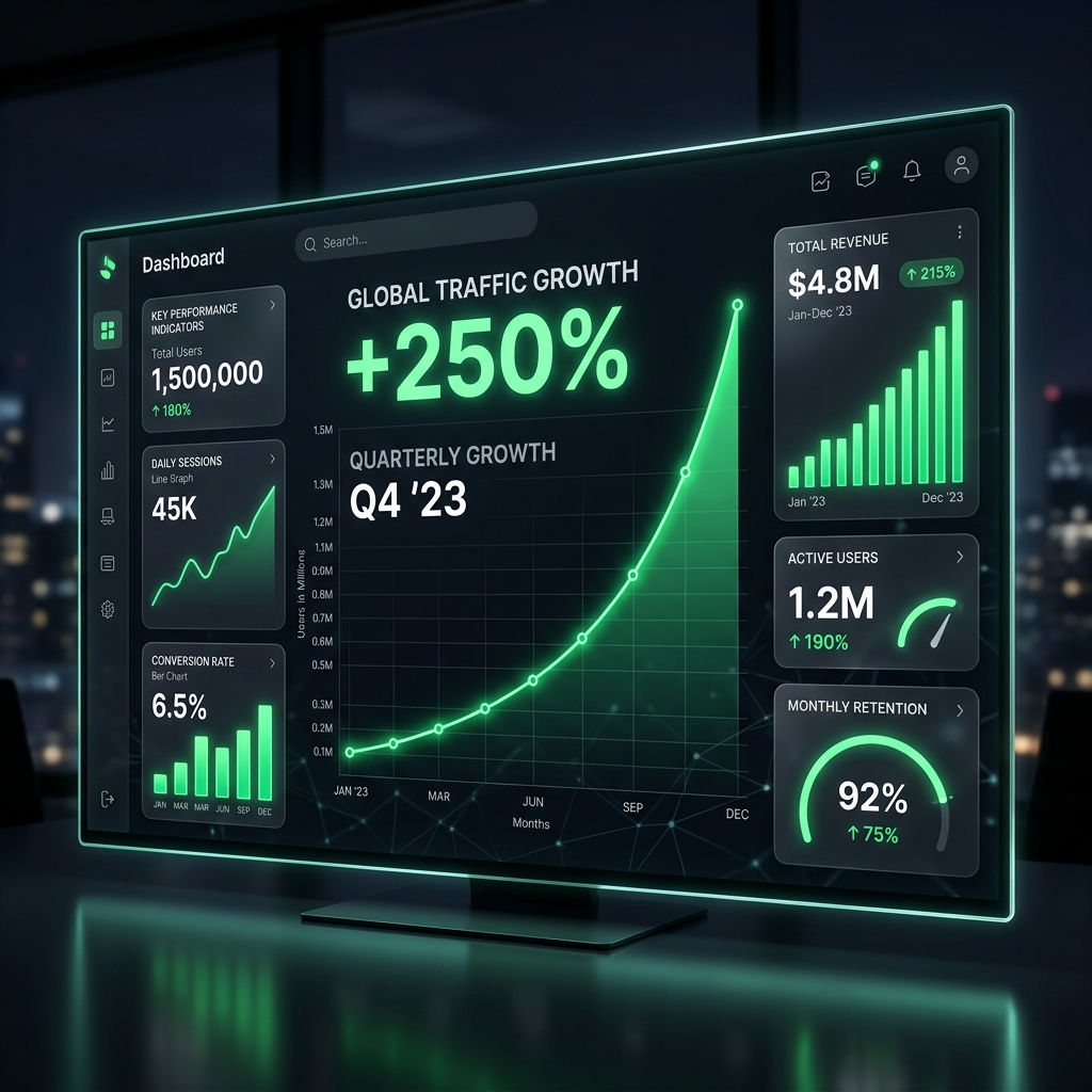 InOffice Solutions - SEO Traffic Growth Visualization